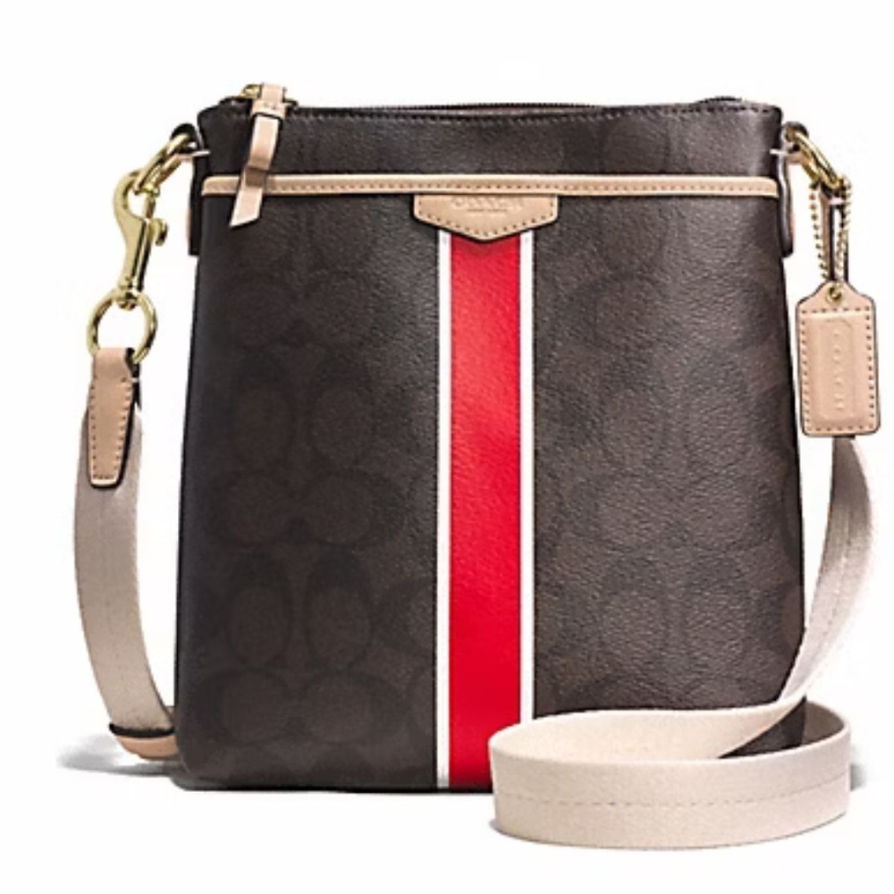 Coach signature swing pack Brown and Red Crossbody Bag